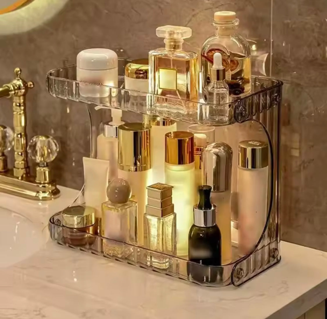 Double Layer Bathroom Storage Rack, Storage Rack Display Stand, Washstand Cosmetics Storage Organizer Double Layer Bathroom Storage Rack, Storage Rack Display Stand, Washstand Cosmetics Storage Organizer